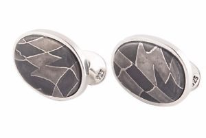 【貨物輸送無料】メンズ付属品― デザイナーアランダマスカスハンドメイドカフリンクスmeteorite damascus handmade cufflinks by designer alan k thau