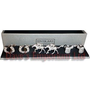 【送料無料】メンズアクセサリ―　オニキスアートボックスカフスボタンセットset of 3 horse riding cufflinks by onyx art gift boxed