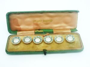 【貨物輸送無料】メンズ付属物― パールドレススタッドゴールドエナメルアールデコgold enamel mother of pearl dress studs, 9コンピュータ断層撮影法 carot, art deco, c1930s