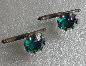 【送料無料】メンズアクセサリ―　ビンテージメンズカフリンクスアールデコグリーンガラスcufflinks vintage mens cuff links 1920s 1930s art deco aged goldtone green glass 22,052円
