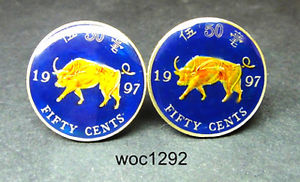 【送料無料】メンズアクセサリ―　コインカフスボタンカフセント1997 hong kong coin cufflinks cuffs 50 cents ox 22,350円
