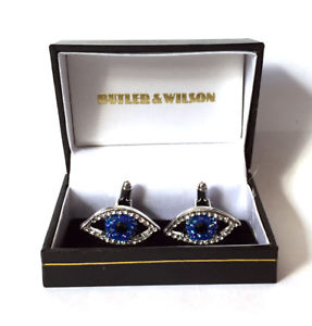 【送料無料】メンズアクセサリ―　バトラーウィルソンクリスタルエナメルボックスbutler and wilson crystal enamel eye cufflinksin box