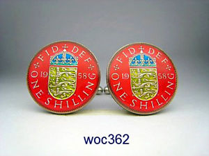 【送料無料】メンズアクセサリ―　コインカフスボタンシリング1953 1966 british coin cufflinks shilling