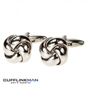 【送料無料】メンズアクセサリ―　ムーンライトカフスボタンシルバーmoonlight knot cufflinks silver