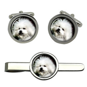 【送料無料】メンズアクセサリ— ラウンドタイクリップセットbichon bolegnese dog round cufflink and tie clip set|hokushin