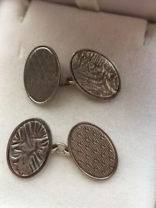 【送料無料】メンズアクセサリ―　ヴィンテージカフスリンクvintage fancy solid silver cuff links
