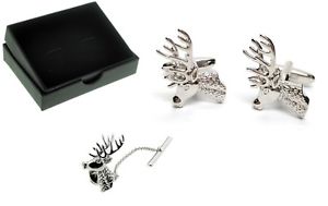 【送料無料】メンズアクセサリ— シカウェディングカフリンクノベルティドレスシャツ+ネクタイボックスcufflinks stag deer wedding gift cuff links novelty dress shirt tie tac amp; box|hokushin