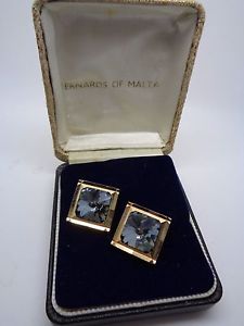 【送料無料】メンズアクセサリ&mdash;　メンズボックスカフスボタンマルタゴールドトーンメタルクリスタルmens boxed cufflinks bernards malta gold tone metal crystal party prom wedding｜hokushin