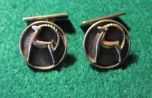 【送料無料】メンズアクセサリ―　ビンテージシルバーカフスボタン？925 vintage silver cufflinks ibex aries
