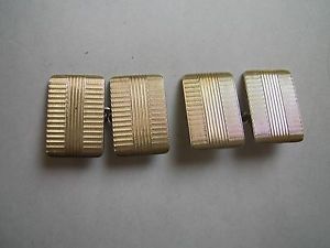 【送料無料】メンズアクセサリ―　ビンテージアールデコデザインゴールドフロントチェーンリンクソリッドシルバーカフリンクスvintage art deco design 9ct gold front amp; chain linked solid silver cufflinks
