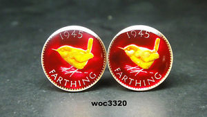 【送料無料】メンズアクセサリ&mdash;　コインカフリンクス19371956 british farthing coin cufflinks choice of match year｜hokushin