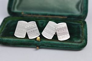 【送料無料】メンズアクセサリ&mdash;　ビンテージスターリングシルバーアールデコデザインカフリンクスvintage sterling silver cufflinks with an art deco design b101｜hokushin