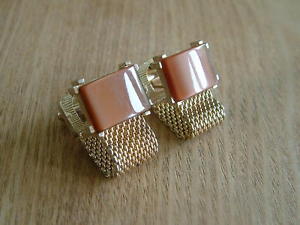 【送料無料】メンズアクセサリ―　vintageswankwraparound mesh cufflinks lovely stone settingsvintage swank wraparound mesh cufflinks lovely stone settings