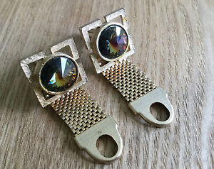 【送料無料】メンズアクセサリ―　スマートビンテージラップアラウンドメッシュカフスボタンスイカsmart vintage wraparound mesh cufflinks rivoli watermelon crystals