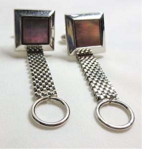 【送料無料】メンズアクセサリ―　vintage mesh wrap around cufflinks mother of pearlcabochon set stones vgc wc59vintage mesh wrap around cufflinks mother of