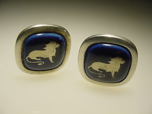 【送料無料】メンズアクセサリ―　ビンテージスターリングコペンハーゲンレオカフリンクvintage sterling copenhagen porcelain astrology leo cuff links h siersbol 20,860円