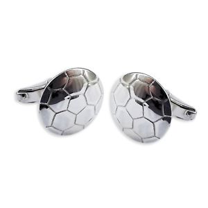 【送料無料】メンズアクセサリ&mdash;　サッカーカフスボタンボックスソリッドスターリングシルバー football cufflinks amp; gift box 925 solid sterling silver uk hm 12x12x15mm｜hokushin