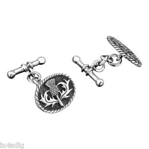 【送料無料】メンズアクセサリ― スコットランドシスルスターリングシルバーカフリンクスscottish thistle sterling silver cufflinks