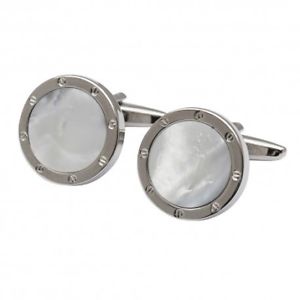 【送料無料】メンズアクセサリ― ポートカフリンクスラウンドエディションmother of pearl port hole cufflinks  round edition