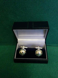 【送料無料】メンズアクセサリ― ボウリングボールカフスボタンbowling ball cufflinks   silver plated