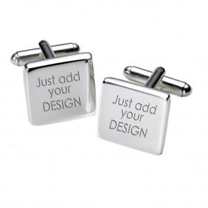 【送料無料】メンズアクセサリ― デザインカフスボタンパーソナライズカフリンクスany design engraved cufflinks personalised square cufflinks