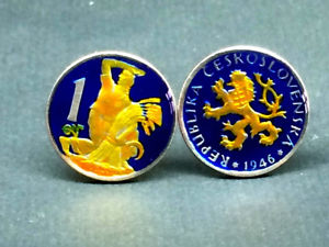 【送料無料】メンズアクセサリ― チェコスロバキアコインカフスボタンコルナチェコ1946 czechoslovakia coin cufflinks 1 koruna 20mm   czech