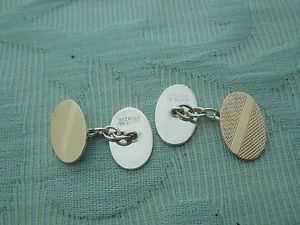 【送料無料】メンズアクセサリ&mdash;　ヴィンテージゴールドカフリンクミントコンディションvintage 1960s 9ct gold amp; sterling silver gentlemans cufflinks, mint condition｜hokushin 15,606円
