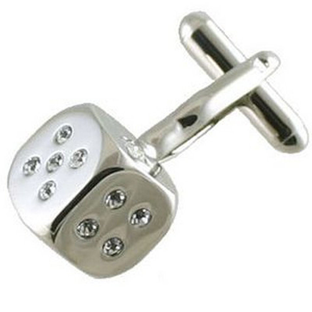 【送料無料】メンズアクセサリ― カフリンクスサイコロカフスボタンクリスタルダイスクリアボックスcuff links dice cufflinks crystal dice white clear engraved personalised box