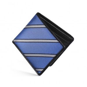 【貨物輸送無料】メンズ添え物― dalvey rfidレザーヘリンボンdalvey rfid wallet leather and blue herringbone stripe