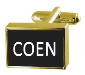 【送料無料】メンズアクセサリ― ボックスカフリンクスengraved box goldtone cufflinks name  coen