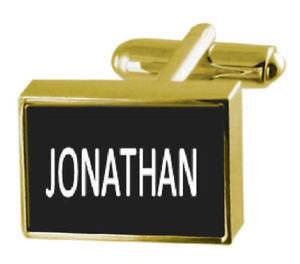 【送料無料】メンズアクセサリ― カフスリンク  ジョナサンengraved box goldtone cufflinks name  jonathan