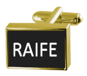 【送料無料】メンズアクセサリ―　カフスリンク raifeengraved box goldtone cufflinks name raife 16,265円