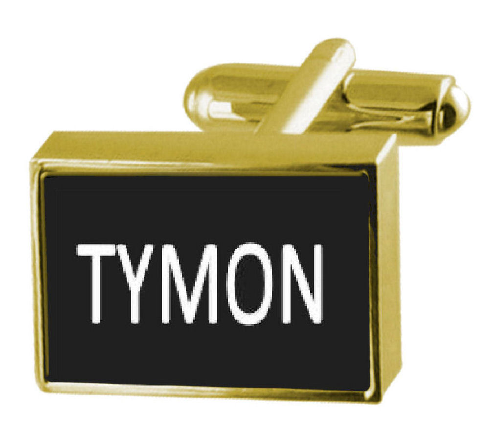 【送料無料】メンズアクセサリ― カフスリンク  tymonengraved box goldtone cufflinks name  tymon