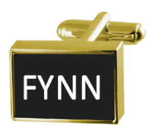 【送料無料】メンズアクセサリ―　ボックスカフリンクスengraved box goldtone cufflinks name fynn