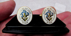 【貨物輸送無料】メンズ佩び物― はたご屋＃エナメルカフスボタンボックスmasonic forgetmenot lodge 9419 oval gilt metal amp; enamel cufflinks boxvgc