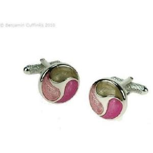 【送料無料】メンズアクセサリ―　ドロップピンクカフリンクスswirling drops pink cufflinks