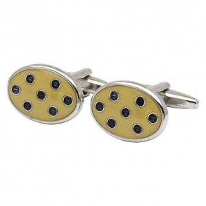 【送料無料】メンズアクセサリ&mdash;　イエローネイビースポットカフリンクスyellow and navy spot cufflinks｜hokushin 14,186円