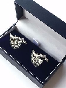 【送料無料】メンズアクセサリ— マスクピューターカフスボタンtheatrical mask hand made pewter cufflinks n312|hokushin