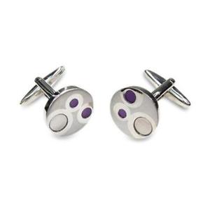 【送料無料】メンズアクセサリ―　カフスボタンgoing dotty purple cufflinks 13,666円