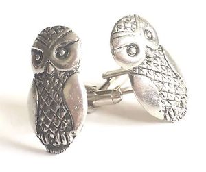 【送料無料】メンズアクセサリ―　フクロウハンドメイドピューターカフリンクスボックスwise owl hand made pewter cufflinks n37 gift boxed 13,286円