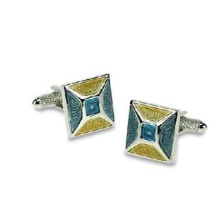 【貨物輸送無料】メンズ佩び物― カフリンクスblue yellow apex cufflinks
