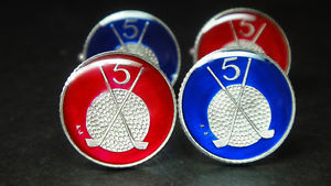 【送料無料】メンズアクセサリ&mdash;　コインカフスボタンペンスゴルフアイルisle of man coin cufflinks 5 pence golf｜hokushin