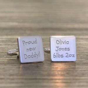 【送料無料】メンズアクセサリ― パーソナライズカフリンクスpersonalised proud  daddy cufflinks