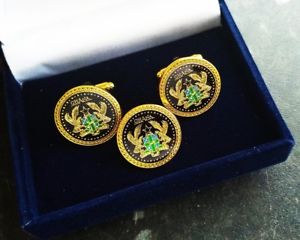 【送料無料】メンズアクセサリ&mdash;　メッキカフスボタンセットガーナコートピンエグゼクティブアクセサリghana coat of arms gold plated cufflinks set amp; pin executive vip accessories｜hokushin