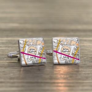 【送料無料】メンズアクセサリ― レンジャーズサッカーカフスボタンスタジアムマップカフリンクスrangers football cufflinks ibrox stadium map cufflinks