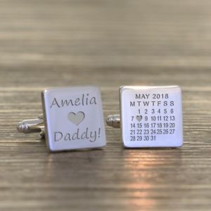 【送料無料】メンズアクセサリ― パーソナライズカフリンクスpersonalised loves daddy cufflinks