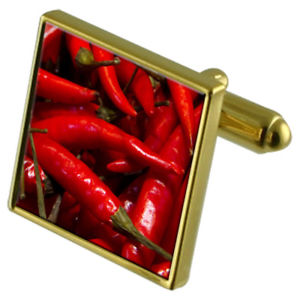 【送料無料】メンズアクセサリ&mdash;　カフリンクスred chilli goldtone cufflinks in pouch｜hokushin