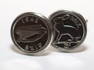 【送料無料】メンズアクセサリ&mdash;　70アイルランド19483ペンスコインカフスリンク70th birthday irish 1948 threepence coin cufflinks｜hokushin