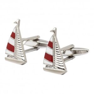 【送料無料】メンズアクセサリ&mdash;　ヨットカフリンクスred sailing yacht cufflinks｜hokushin