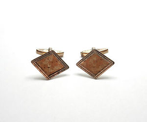 【送料無料】メンズアクセサリ&mdash;　スターリングシルバーカフスボタンビンテージゴールドvintage gold on 925 sterling silver patterned gents cufflinks 87g｜hokushin